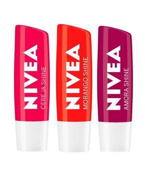 NIVEA Hidratante Labial Shine Kit com 3 unidades