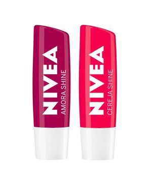 NIVEA Hidratante Labial Shine Kit com 2 unidades