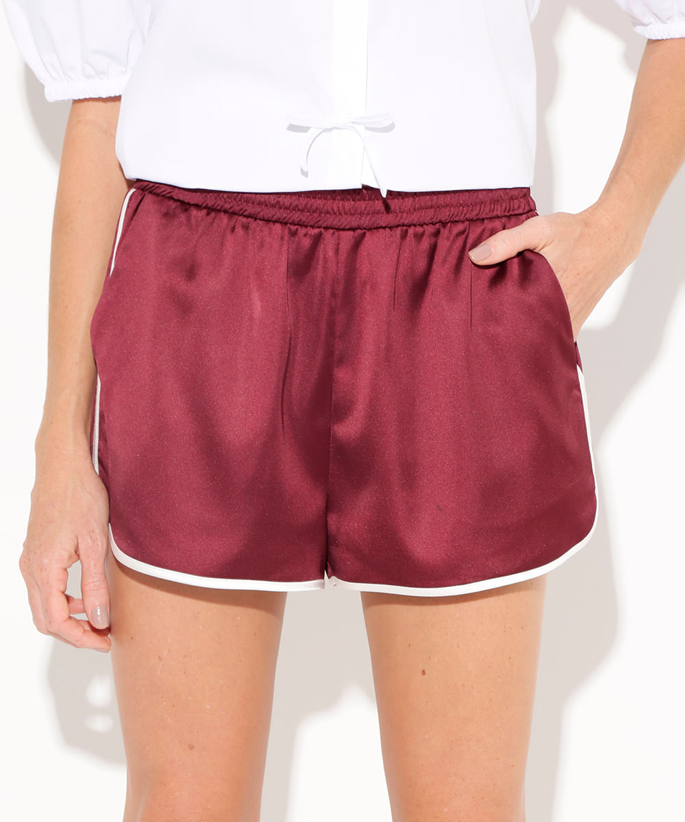 short de cetim mindset vinho