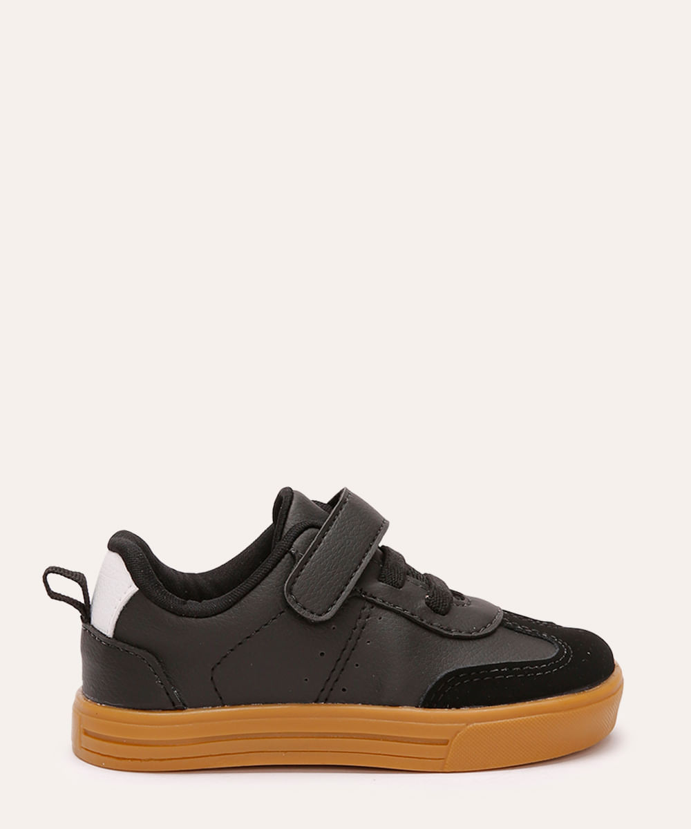 tênis infantil com velcro preto