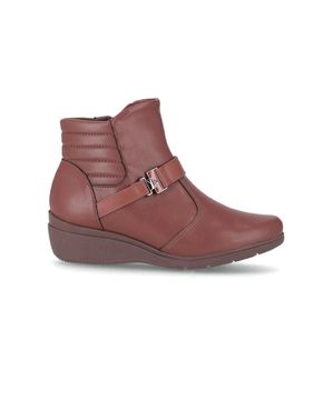 Bota Cano Curto Piccadilly Anabela 117106 Marrom