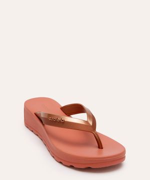 chinelo plataforma azaleia bege