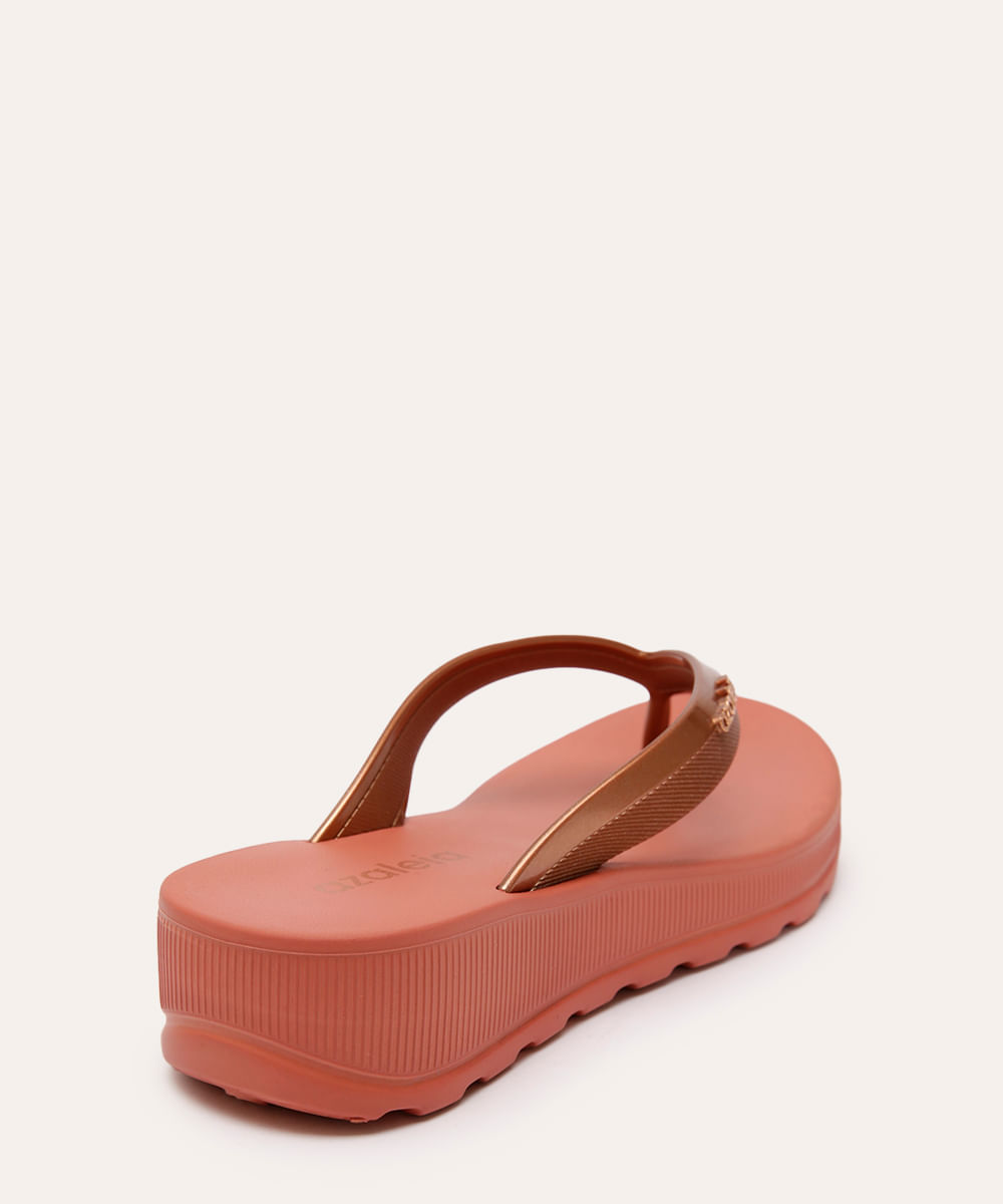 chinelo plataforma azaleia bege