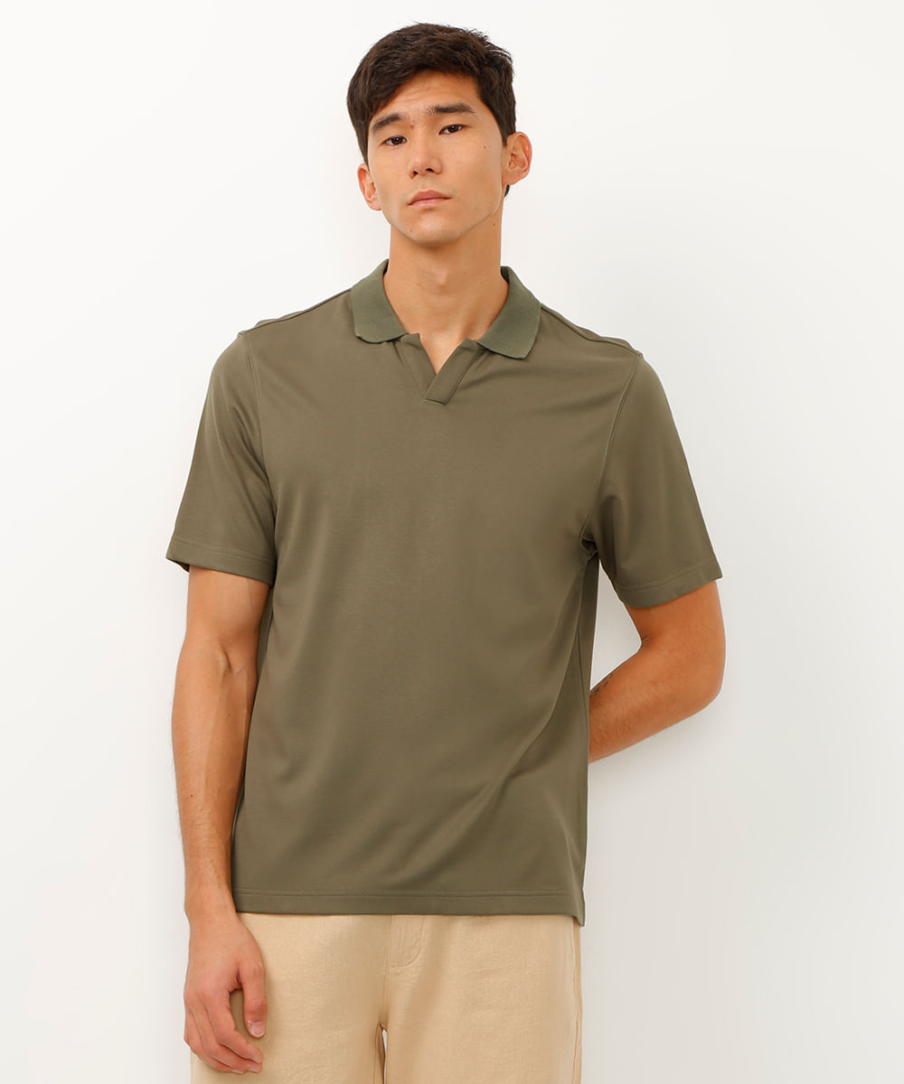 polo comfort de viscose verde