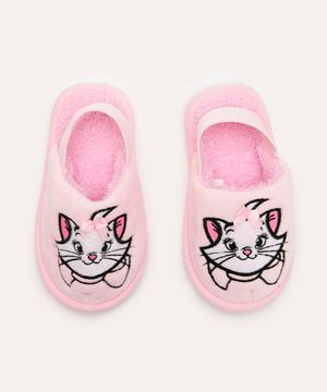 pantufa infantil de pelúcia marie rosa