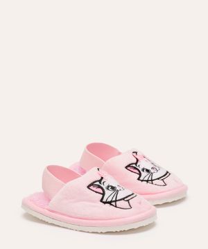 pantufa infantil de pelúcia marie rosa