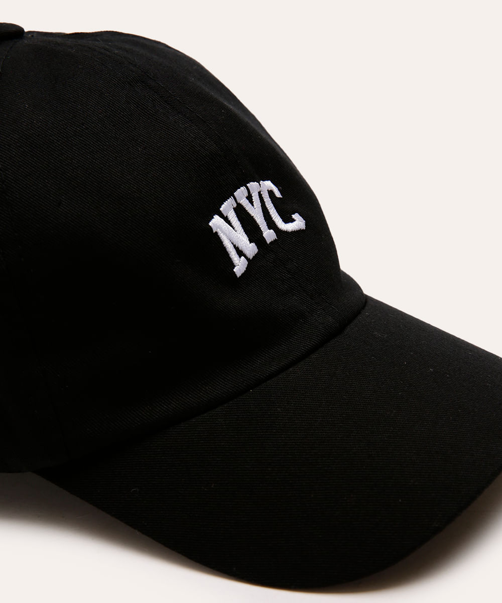 boné de sarja nyc aba curva preto