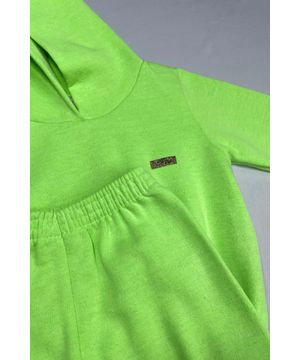 Conjunto Infantil Menina Moletom Cropped - Verde Neon