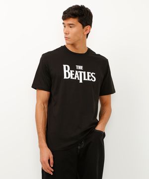 camiseta comfort de algodão the beatles preta