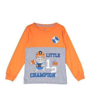 Camiseta Infantil Pitiska Litthe Champion Laranja/cinza