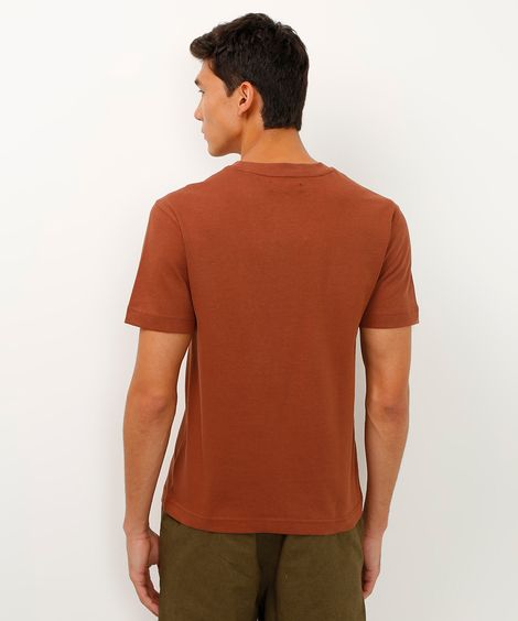 camiseta de algodão manga curta marrom