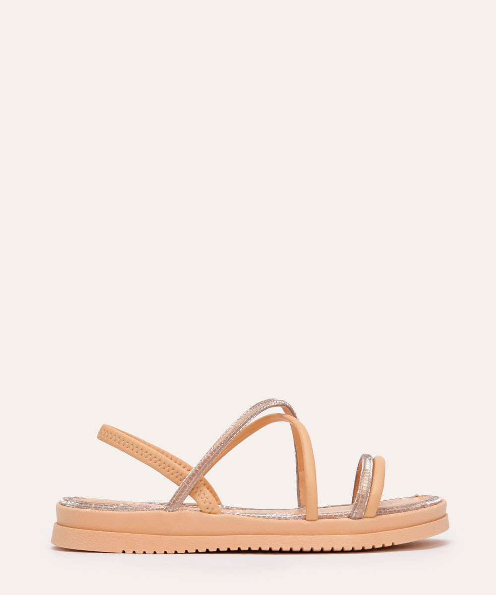 rasteirinha flatform mississipi calce fácil com brilho rosa
