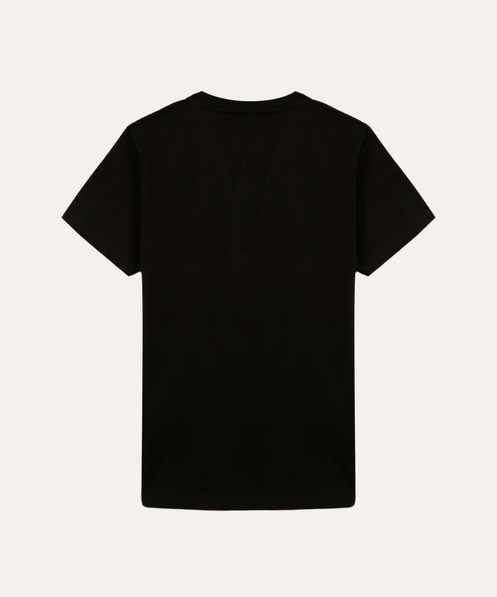 camiseta de algodão infantil enaldinho preto