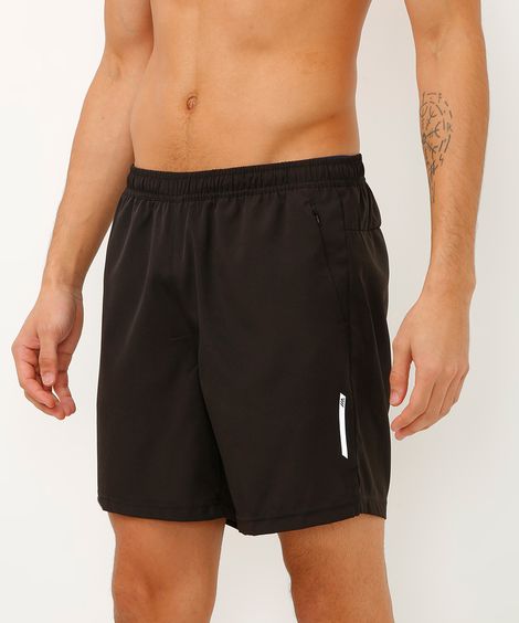 short reto com bolsos esportivo preto