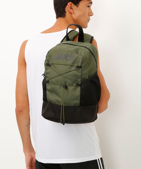 mochila elástico frontal esportiva preto