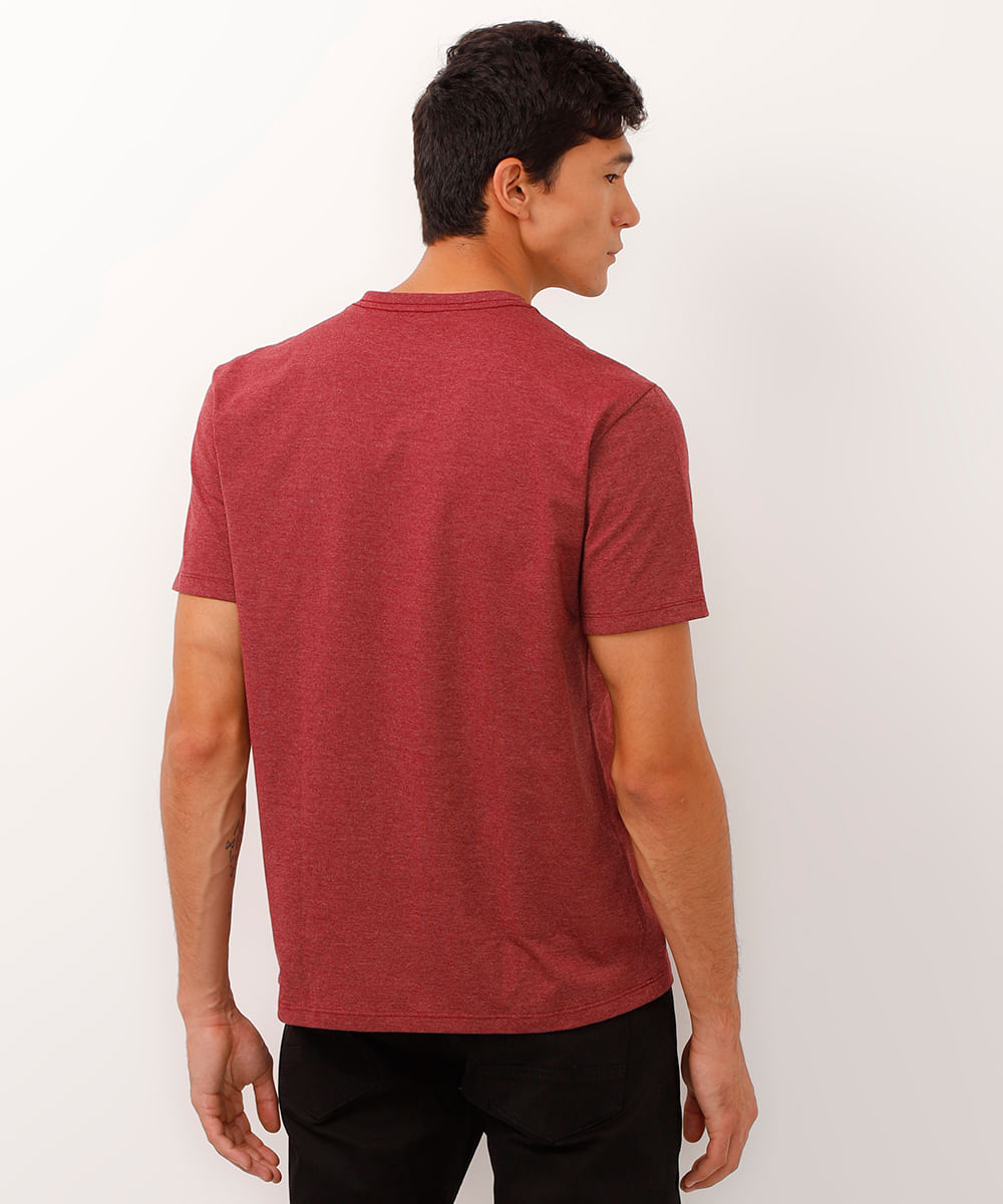 camiseta básica manga curta gola portuguesa - vinho