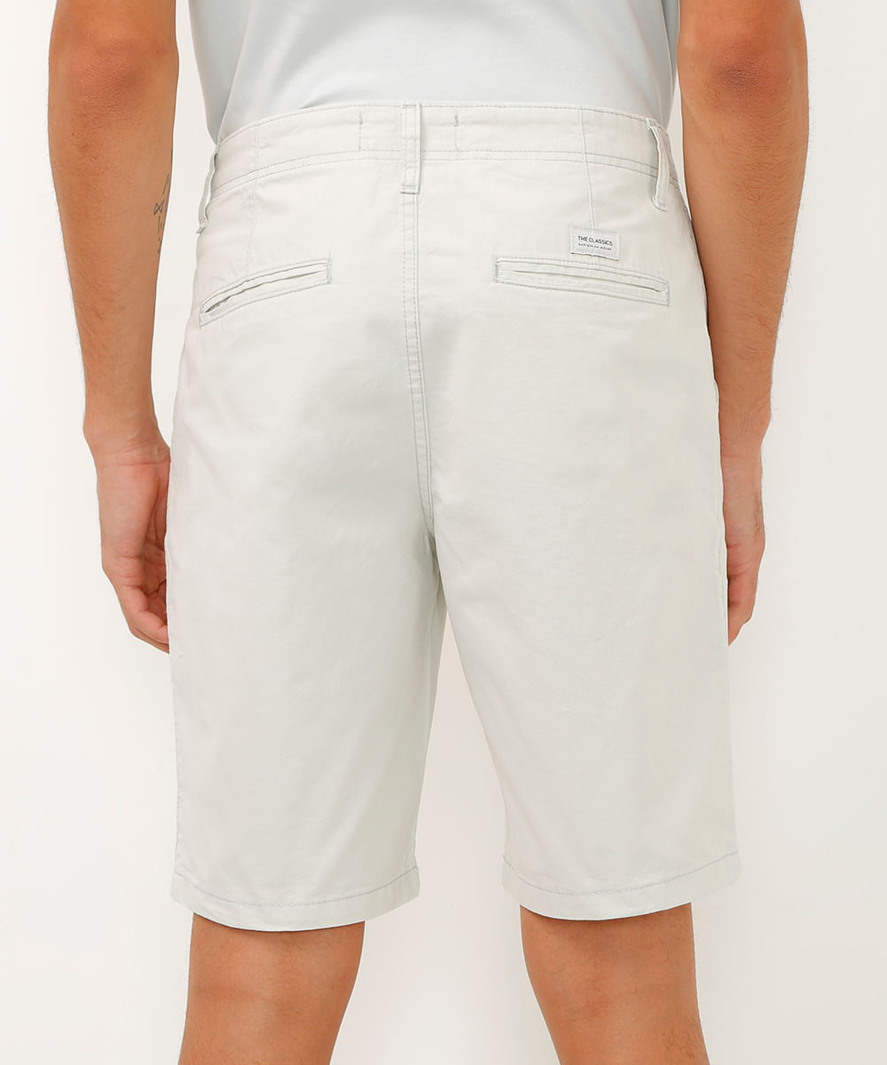 Bermuda Reta de Sarja - cinza claro