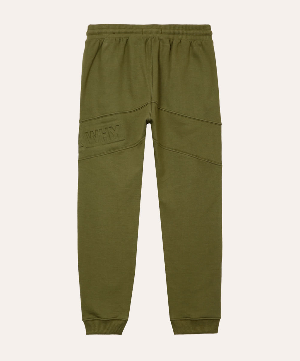 calça de moletom jogger juvenil verde militar