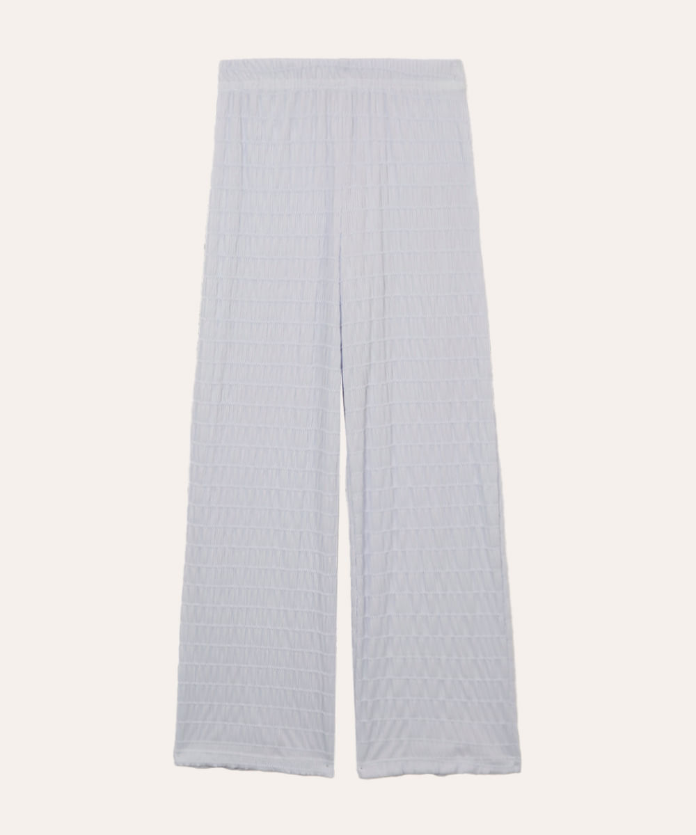 calça infantil de malha texturizada azul