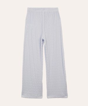 calça infantil de malha texturizada azul