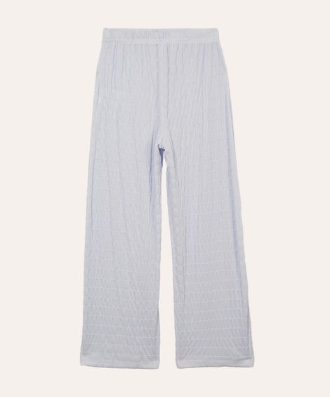calça infantil de malha texturizada azul