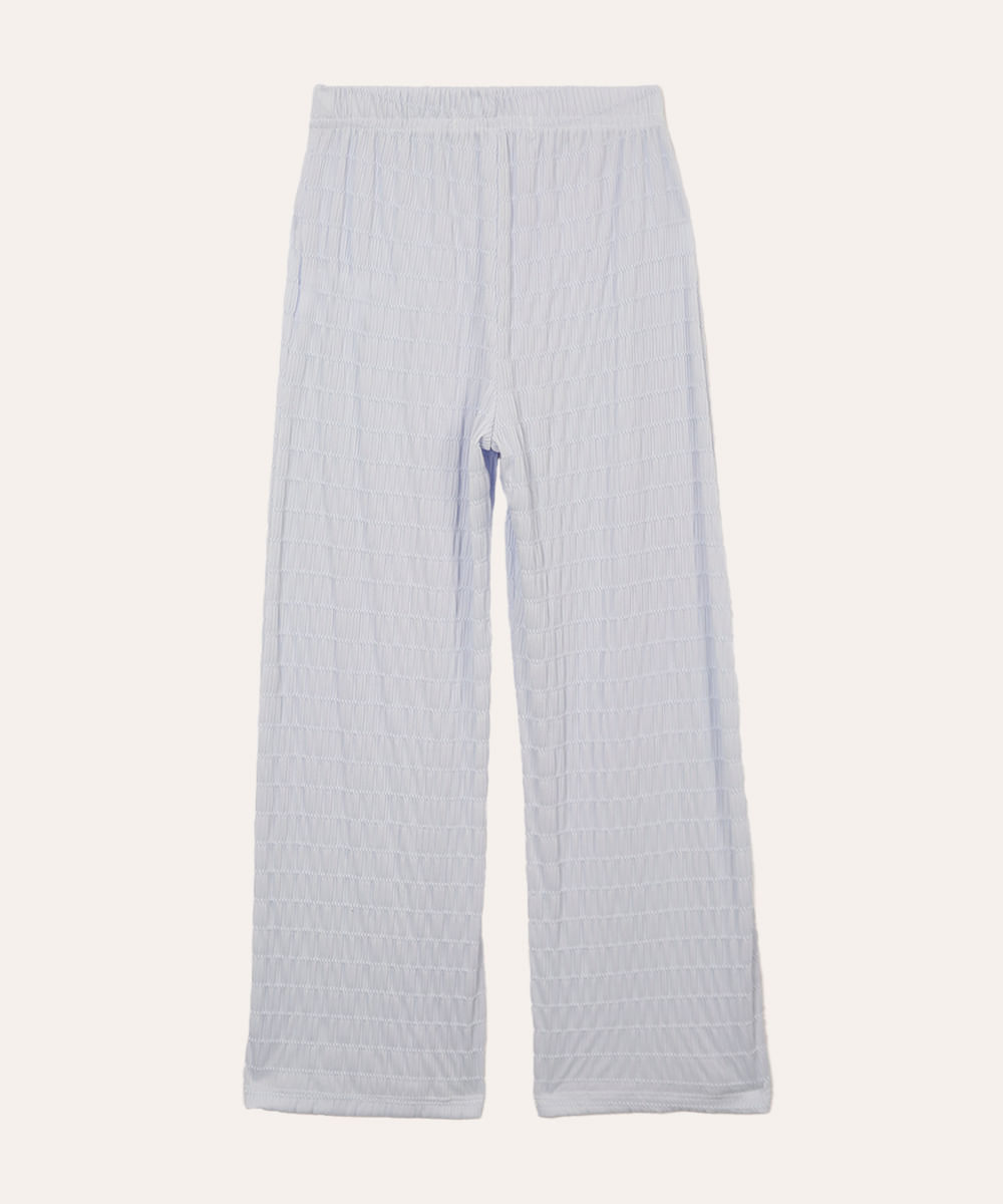 calça infantil de malha texturizada azul