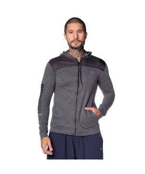 Casaco Masculino Ninety Eight com Capuz Cinza Escuro