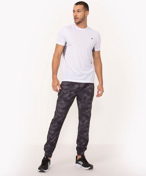 calça jogger com bolsos esportiva cinza