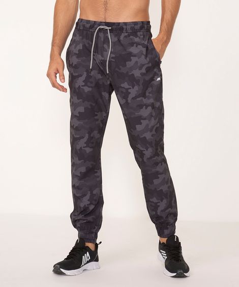 calça jogger com bolsos esportiva cinza