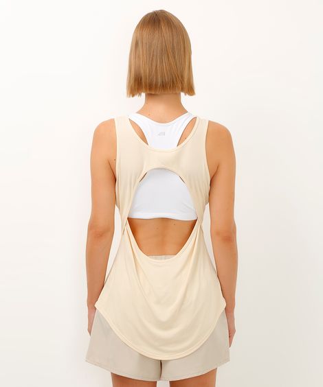 regata decote redondo recorte posterior esportiva off white