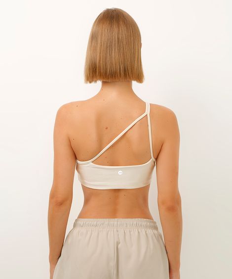 top ombro único bojo removível esportivo off white