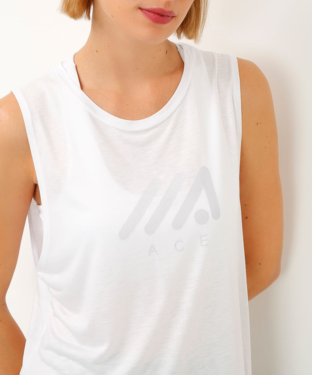 regata esportiva de viscose branca
