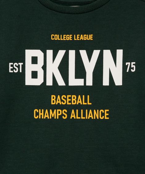 blusão de moletom infantil baseball verde