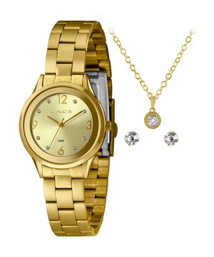 relógio analógico lince LRGH165L30 K00RC2KX dourado