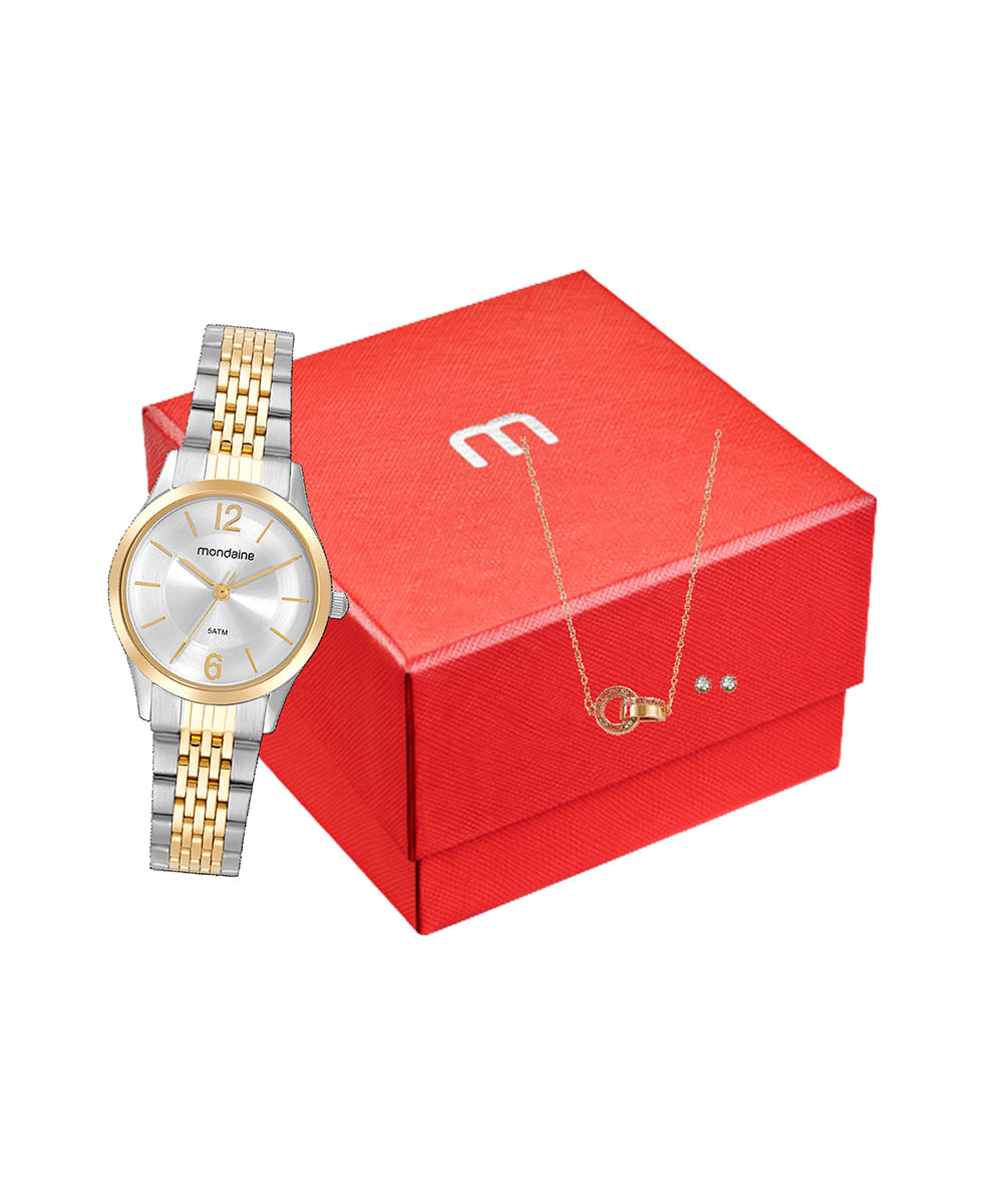 relógio analógico mondaine 32698LPMVBE2KA dourado