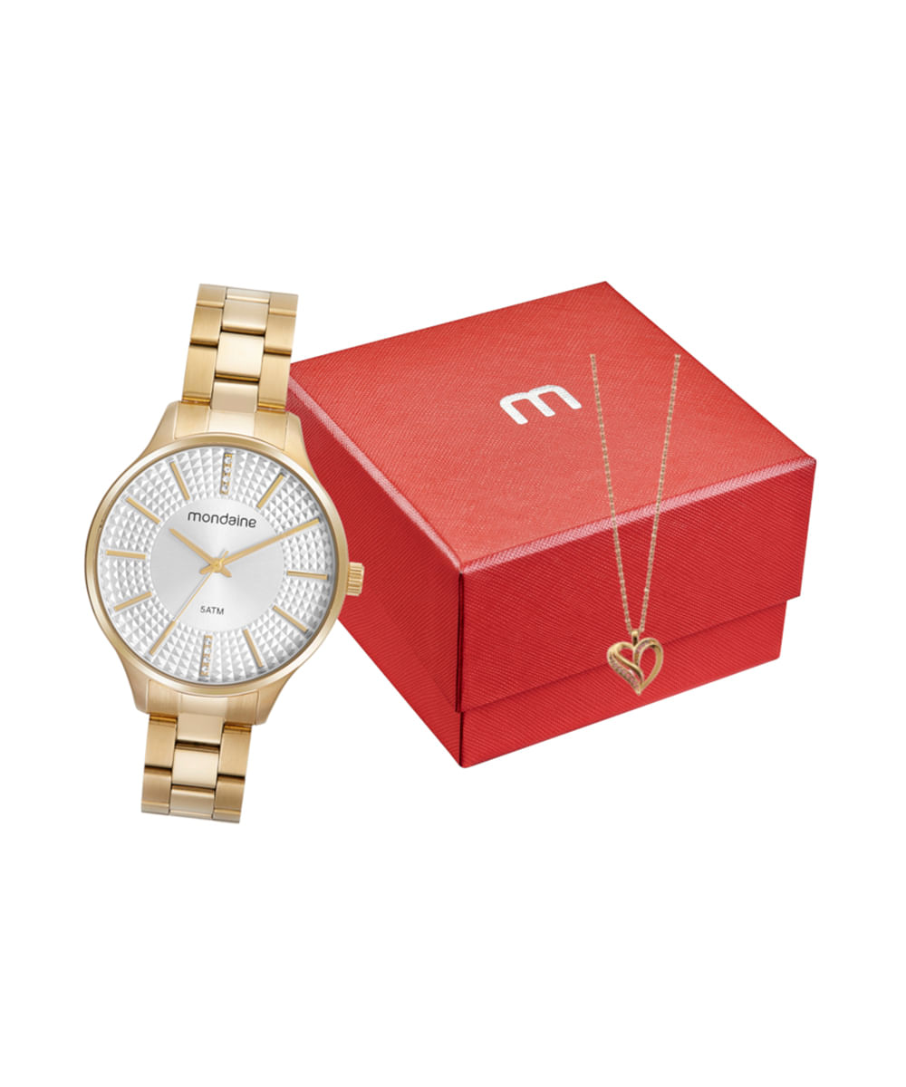relógio analógico mondaine 32535LPMKDE1K1 dourado