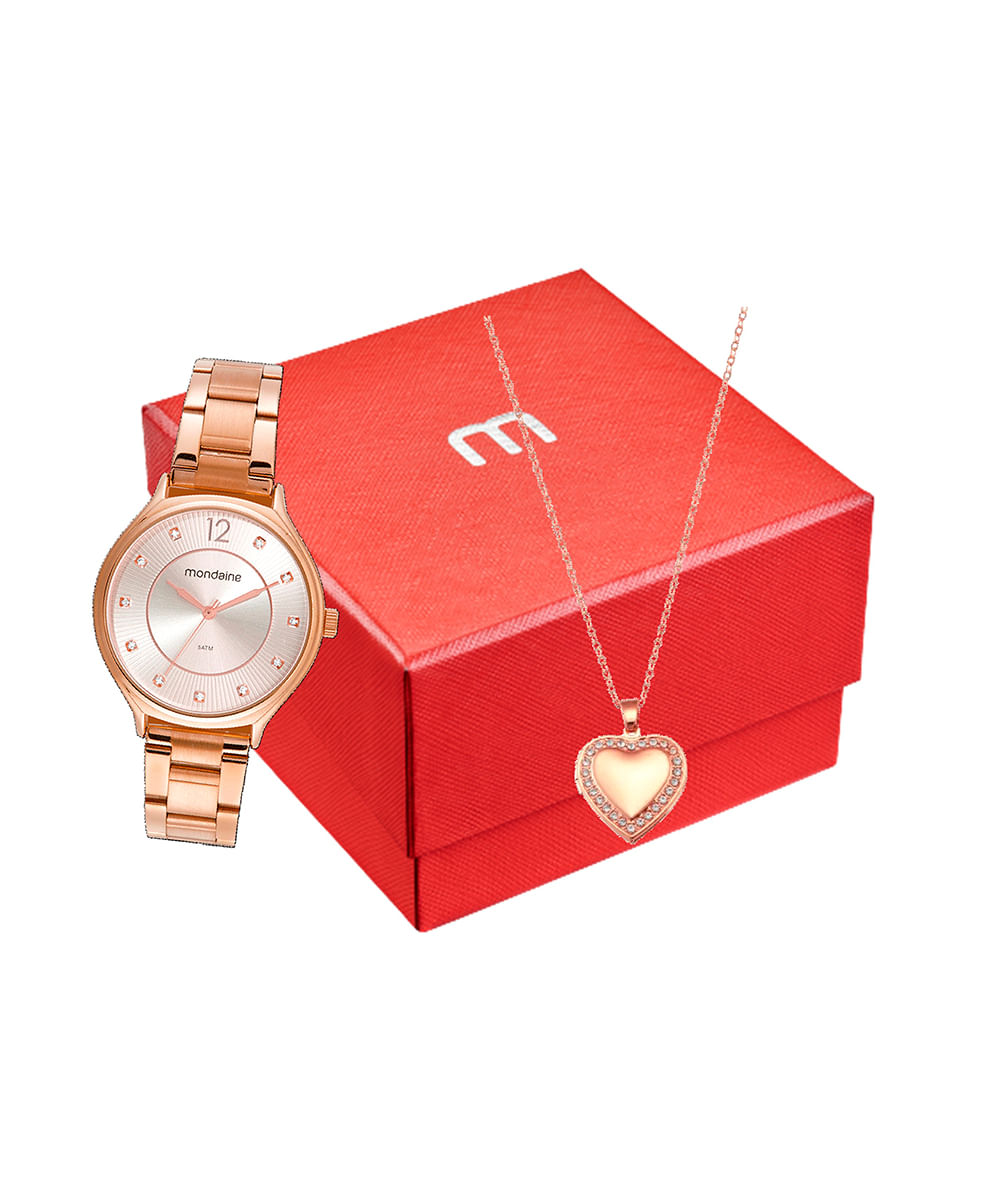relógio analógico mondaine 32516LPMVRE3KF rosa