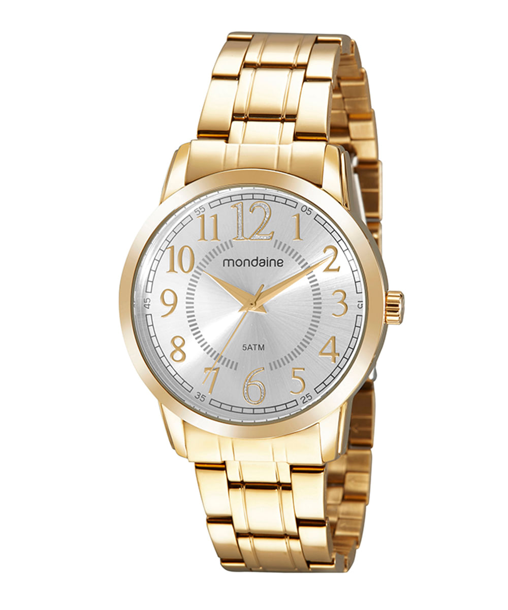 relógio analógico mondaine 99573LPMVDE1KA dourado
