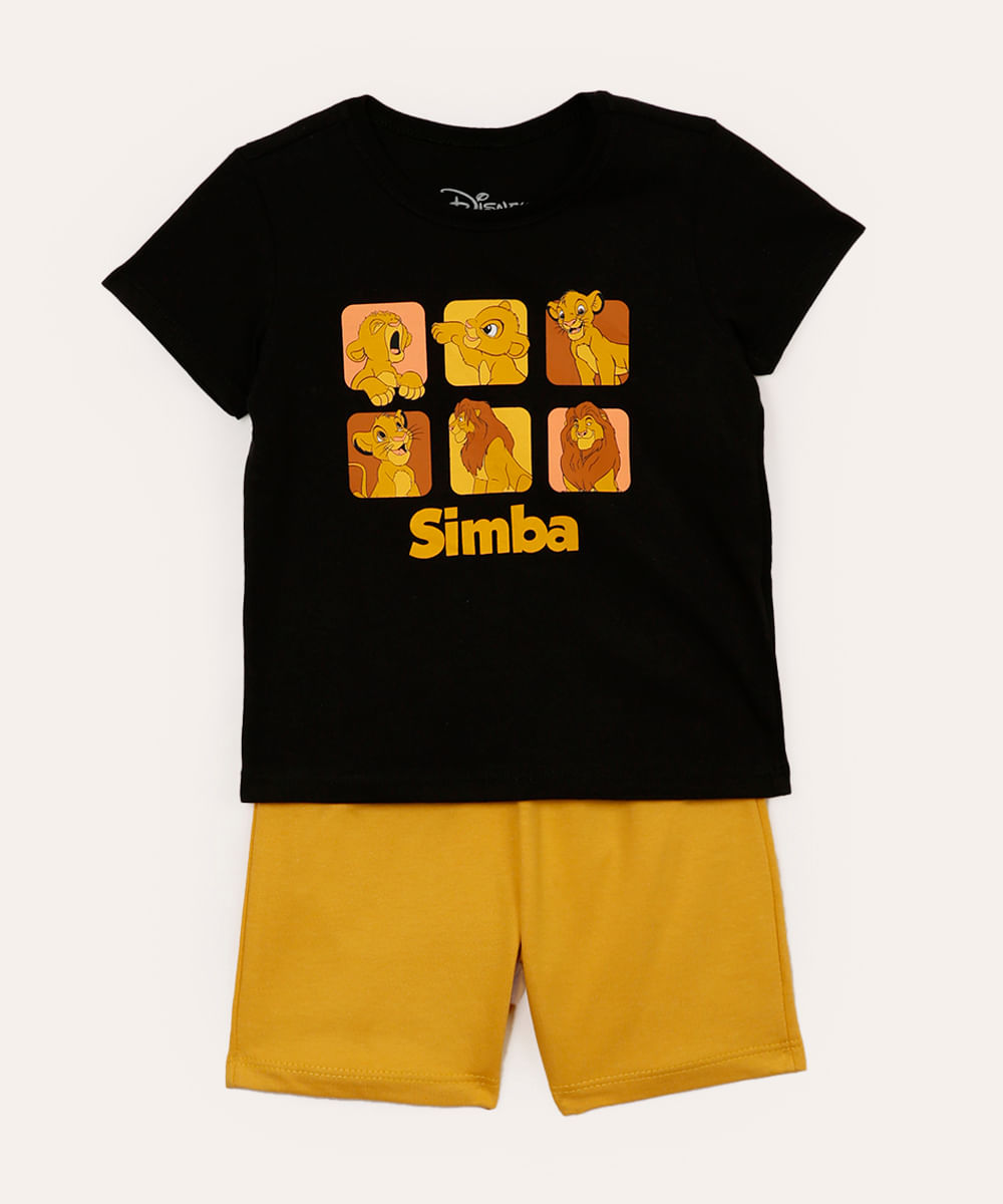 conjunto de algodão infantil simba preto