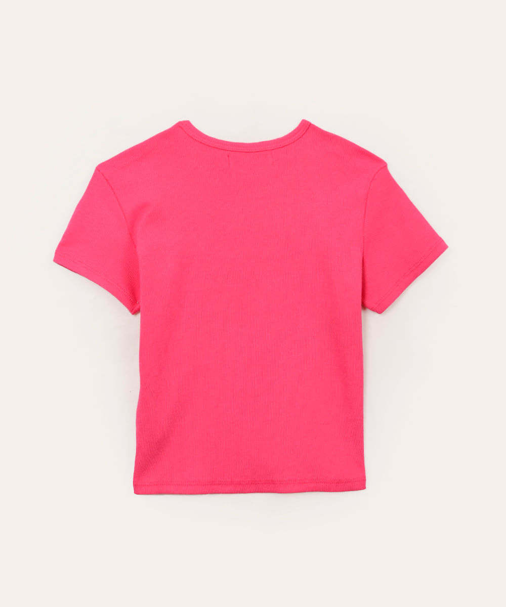 blusa cropped de algodão com recorte juvenil rosa