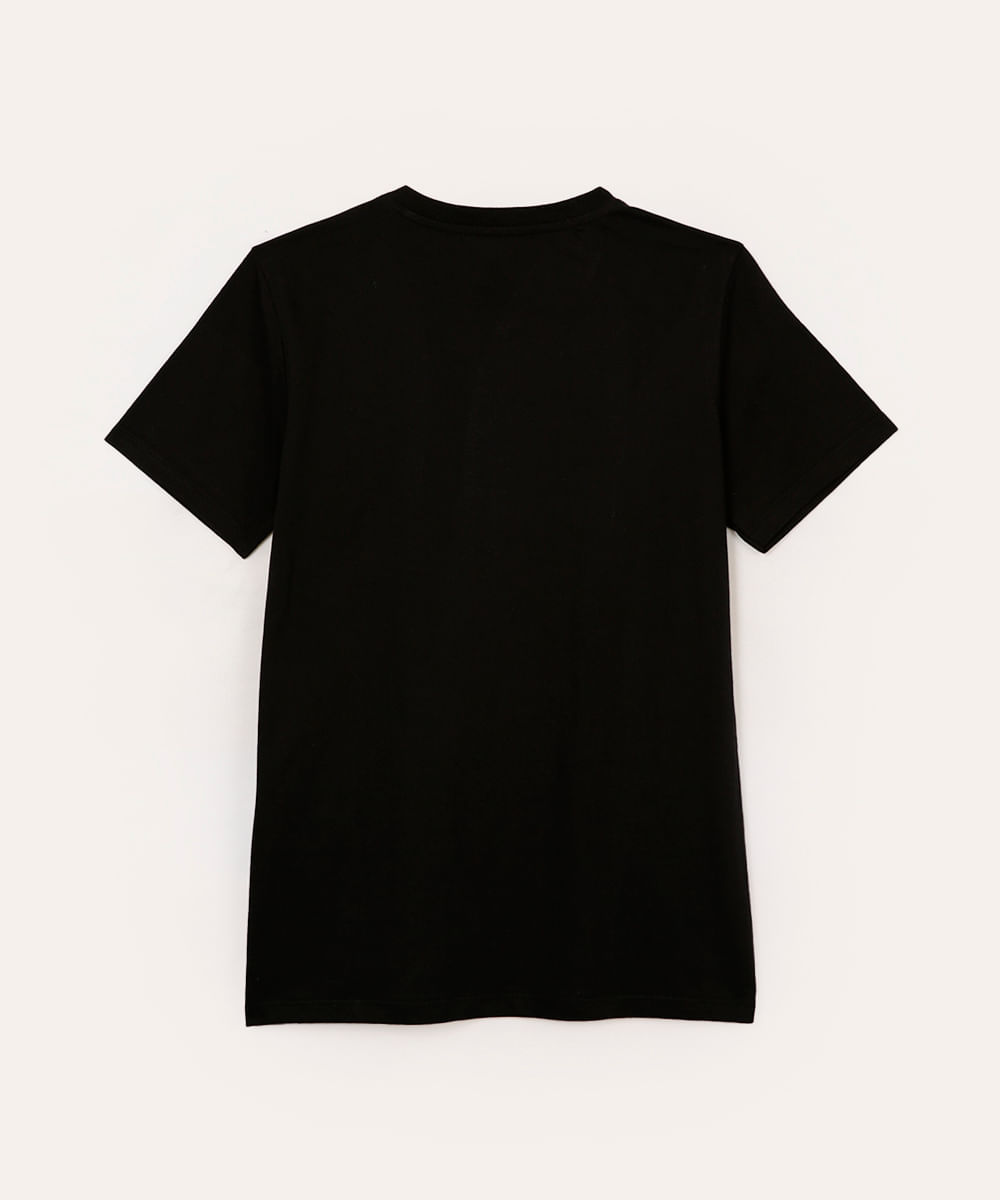 camiseta de algodão infantil playstation preta