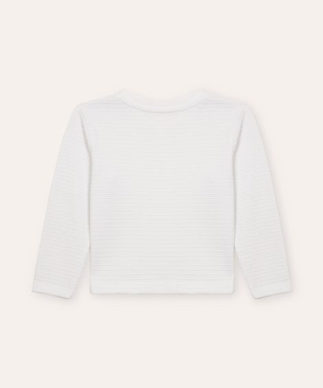 camiseta de algodão infantil texturizada off white