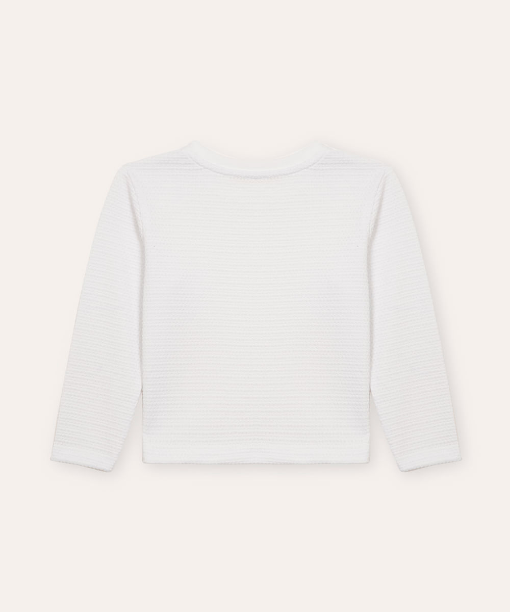 camiseta de algodão infantil texturizada off white