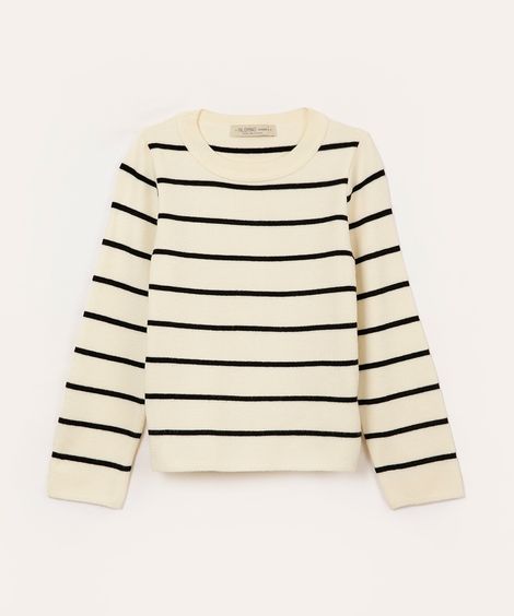 suéter de tricot infantil listrado preto