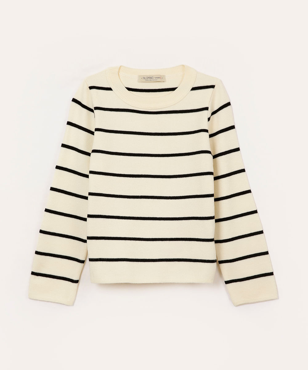 suéter de tricot infantil listrado preto