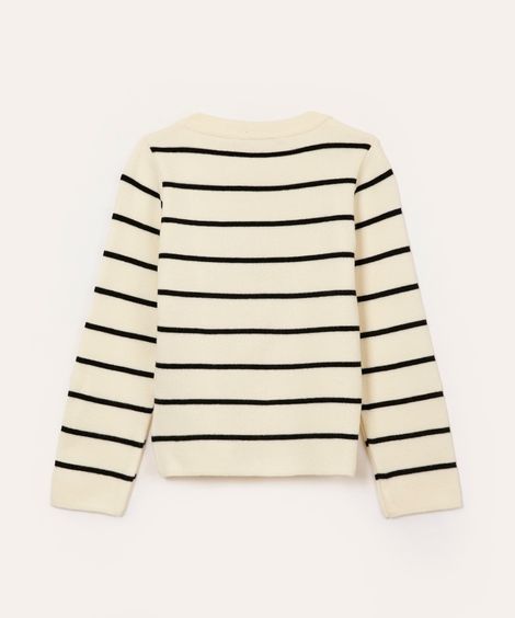 suéter de tricot infantil listrado preto