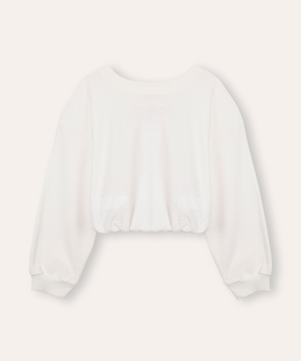blusa de algodão infantil balonê borboletas off white