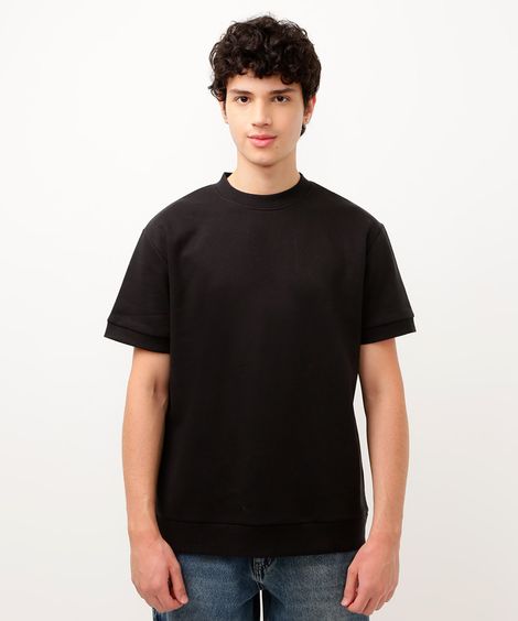 camiseta de moletom juvenil preta