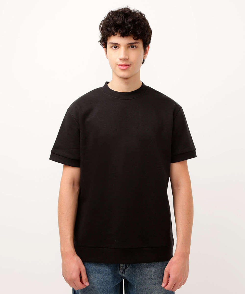 camiseta de moletom juvenil preta