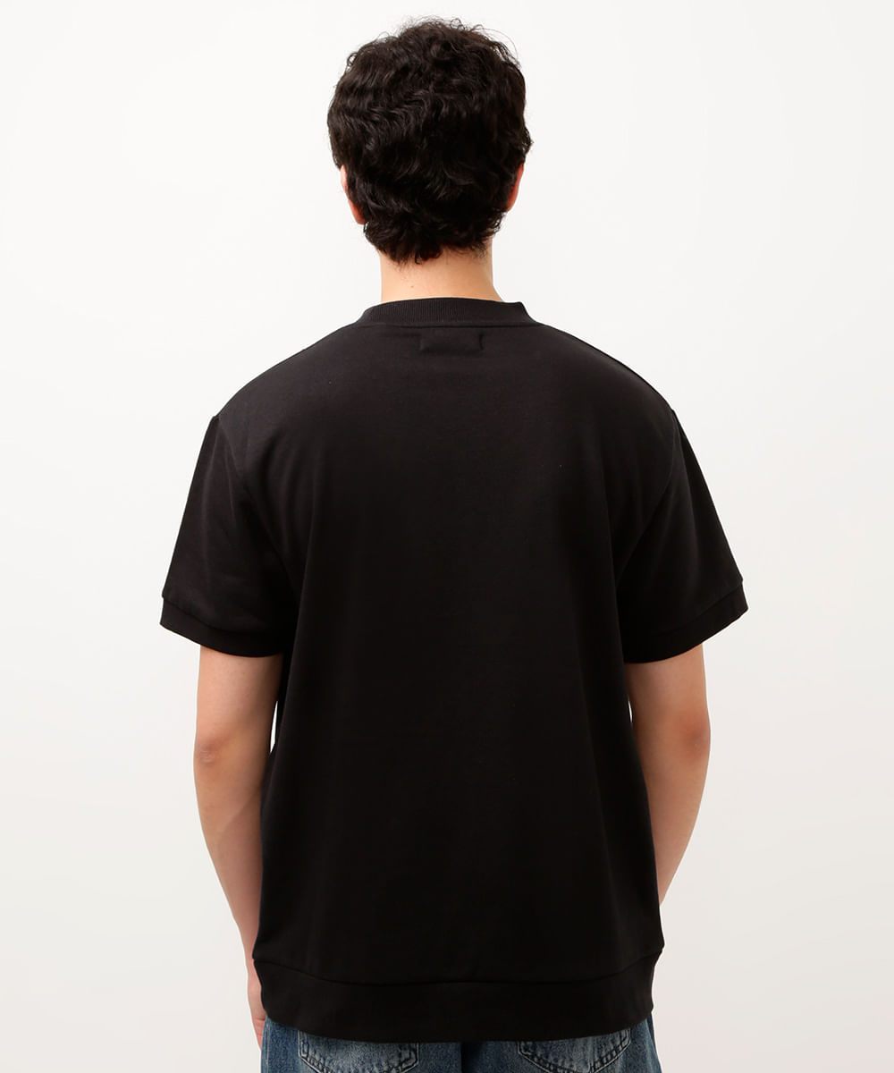camiseta de moletom juvenil preta